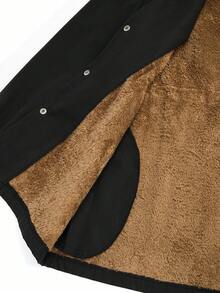 GlowEve 女式休闲抽绳腰带连帽夹克，带保暖衬里，秋冬 - 黑色 - 查看 7