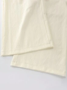 GlowEve 2pcs Textured Comfortable Casual Apricot Set, Autumn - Apricot - View 3