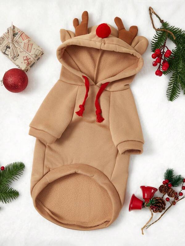 PETSIN 1 pieza Disfraz de Navidad para perros transformado en ropa para perros y gatos de tamaño pequeño a mediano. Suministros para mascotas de otoño e invierno. Ropa de oso de peluche y gato mastín.