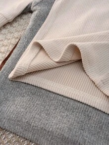 Loomiva 6 pièces Ensemble de pyjama ajusté pour bébé garçon, Top à col ras du cou en tricot de couleur unie doux et pantalon long à taille élastique - Multicolore - Voir 2
