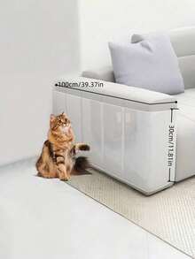 1PC PVC Cat Scratch Deterrent Tape Pet Scratch Resistant Sticker Transparent Furniture Protector Self Adhesive Sofa Guard For Cotton Wood Fabric Hot Water Clean Reusable Pet Supply Cat Essentials - Clear - View 13