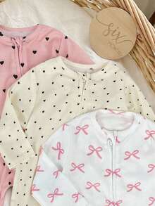 SHEIN 新生儿舒适一体式印花连体衣套装 - 彩色 - 查看 6