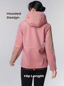 GLOWMODE Thin Polar Fleece Hooded Jacket Warm - Dusty Pink - View 8