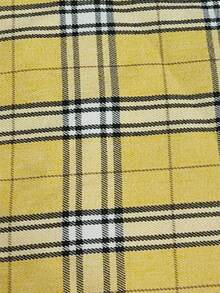 EMERY ROSE Bộ vest kẻ caro hai hàng khuy đơn giản, dễ kết hợp, tiện lợi khi đi làm - Màu vàng - Xem 7