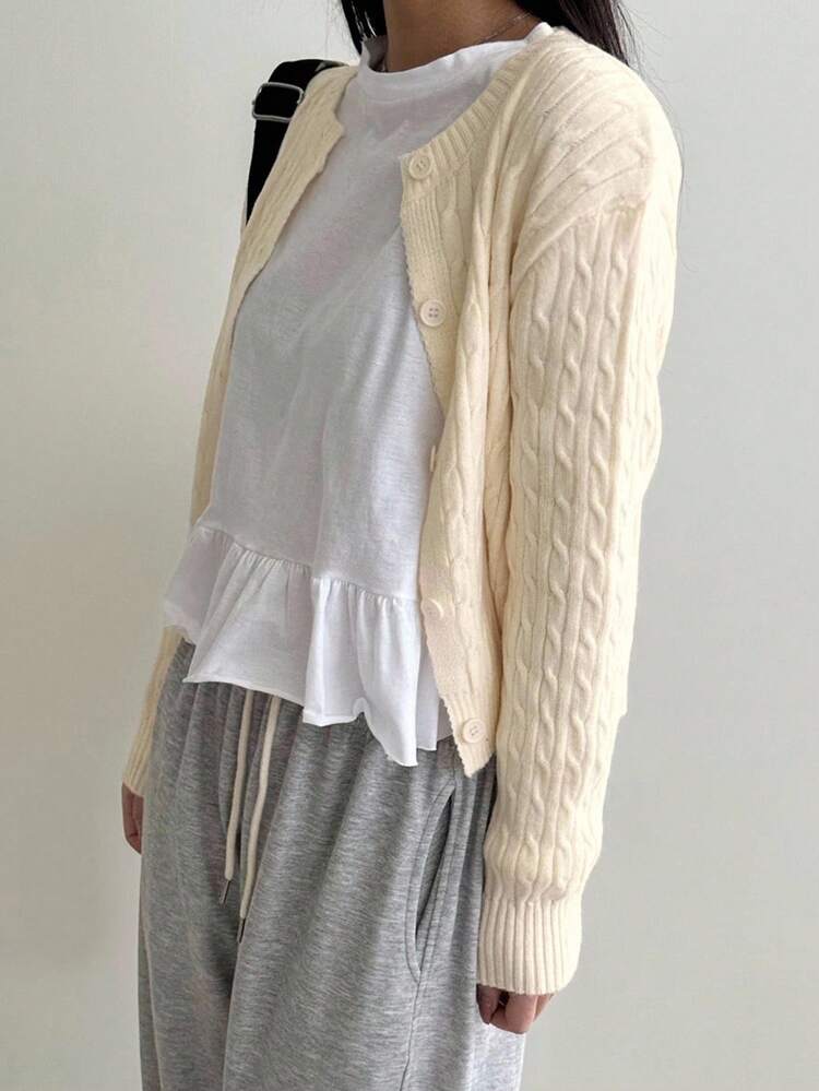 Soft Knitted Cardigan Sweater, Versatile Women Casual Open Front Jacket, Autumn/Winter