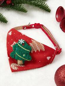 PETSIN 1 圣诞宠物围巾，宠物项圈，可爱猫咪圣诞配饰，狗颈圈，猫项圈，口水毛巾，宠物圣诞装饰，宠物 - 彩色 - 查看 5