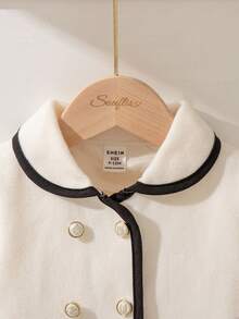 Souflis Souflis 6个月至3岁女婴外套优雅款式秋季女童保暖纽扣夹克 - 米色 - 查看 3