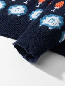 Manfinity EZcore Men's Casual Daily Animal Pattern Crew Neck Sweater, Autumn/Winter