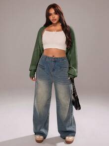 Rustia New Bat Wing Long Sleeve Cardigan Sweater For Women - Army Green - View 5