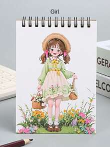 1pc A6 30Sheet Cartoon Sketchbook Spiral Notebook Thick Paper Drawing Doodle Journal For Students Teens Adults Office School Art Class Creative Writing Travel Diary Gift Idea Kawaii Cute Aesthetic Stationery - Multicolor - View 14