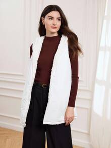 Miaspire Autumn And Winter Women's Hooded White Fleece Jacket, Reversible Casual Jacket, Warm Top For Going Out,Zip Hoodie