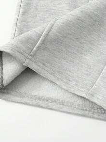 SHEIN 2pcs Tween Girl Casual Thermal Lined Sweatsuit Set, NYC City Print Oversized Crew Neck Pullover Sweatshirt And Wide Leg Sweatpants, Gray Y2k Outfit Outfit Set New York Outfits Grey Girl S Outfit