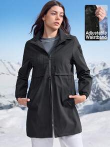 In My Nature 女士户外夹克冬季外套冬季保暖厚保暖夹克，冬季夹克女士休闲户外夹克户外徒步夹克女士休闲夹克，保暖大衣，秋冬夹克，厚夹克保暖，冬季外套女士运动休闲夹克黑色夹克 - 黑色 - 查看 9