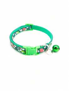 PETSIN 1 Christmas Pet Collar, Cat Collar, Dog Collar, Snowflake Print With Bell, Adjustable Size Pet Collar, Christmas Decoration, Ornament, Pet