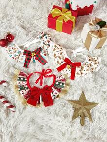 PETSIN 1PC Pet Christmas Holiday Decoration Necklaces, Decorative Items For Dogs, Cat Wet Wipes, Bibs, Bow Ties, Bows