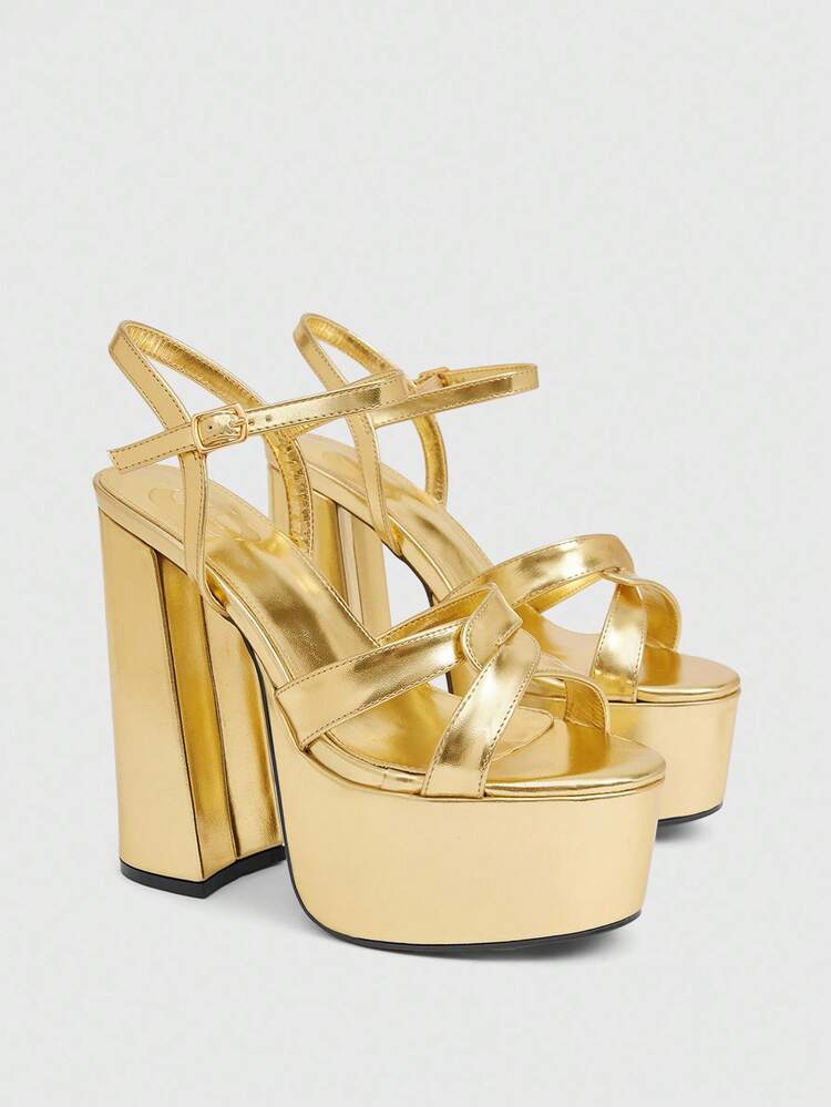 CUCCOO LuxiPop Sexy Fashion Thick Heel Waterproof Platform High Heel Sandals For Women, Suitable For Halloween, Christmas, Party, Nightclub Outfit