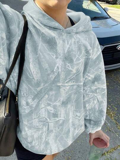 SHEIN Tween Girls Back To School Bestseller Leaf Print Sweatshirt, New Loose Comfortable Casual Fashion Versatile Streetwear Autumn Winter Clothes ForGirln