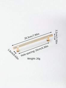 1pc Modern Simplistic And Luxurious Style Plastic Drawer & Cabinet Handle, Wardrobe Door Pull - Gold - View 8