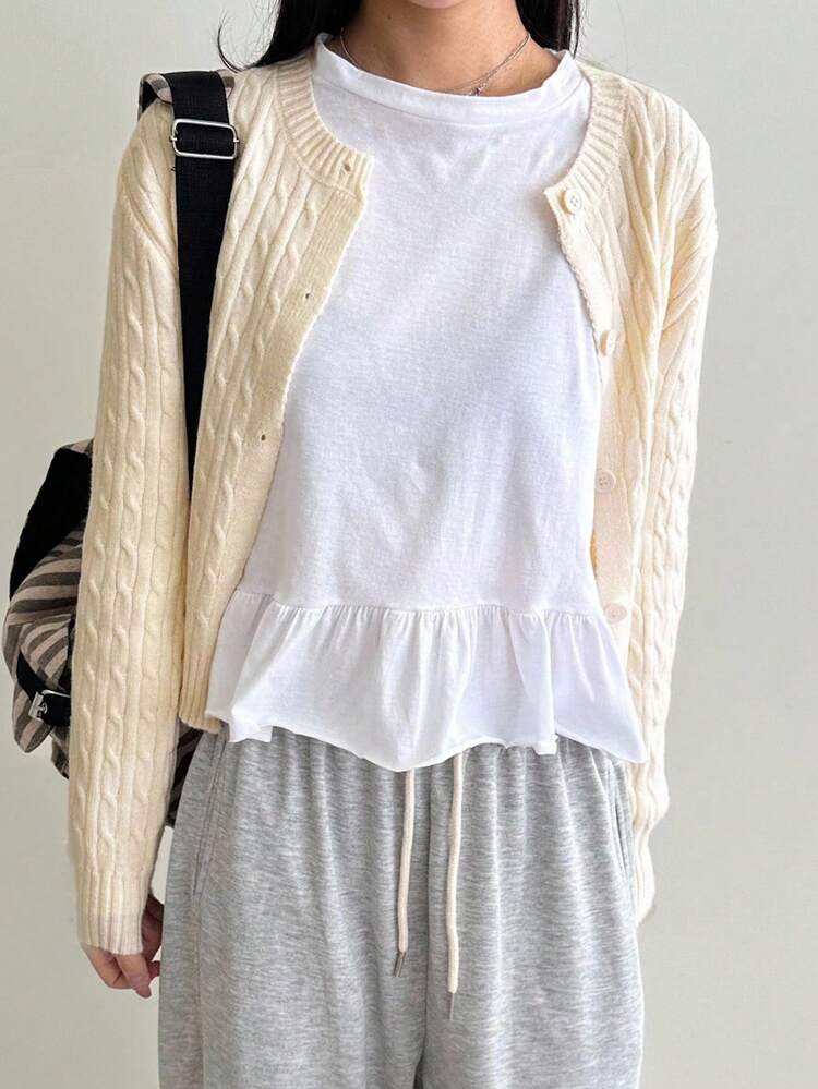 Soft Knitted Cardigan Sweater, Versatile Women Casual Open Front Jacket, Autumn/Winter