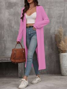 EMERY ROSE 女士休闲纯色浅紫色长袖轻薄外套，适合春、夏、秋、冬、派对、新年、感恩节、情人节、复活节等休闲场合穿着。 - 淡紫色 - 查看 4