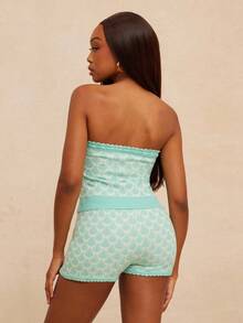 NYA SZN Top Strapless Knit Beach Summer Poolside Beach Classy Chic PastelFor Women - Blue - View 2