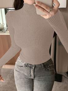 DAZY 畅销拉绒束腰女式T恤长袖上衣 - 粉色 - 查看 5