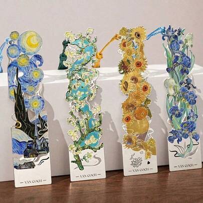 Marcapáginas de metal con estilo de pintura al óleo retro de famosas pinturas, clip de libro para lectura de manuales, regalo de graduación para estudiantes, artículos de oficina y útiles escolares, adecuado para estudiantes, portátil y perfecto para premios de maestros escolares y regalos festivos, el mejor regalo para lectores aficionados de vuelta al colegio