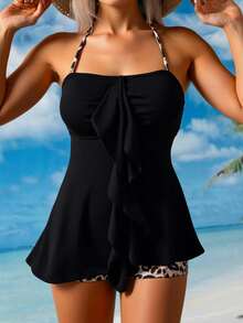 Swim Lushoire Bộ đồ bơi tankini họa tiết nhiệt đới phong cách BOHO dành cho nữ - Nhiều màu - Xem 3