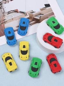 4个装创意卡通汽车造型橡皮擦干净柔软易擦除可拆卸儿童橡皮擦文具奖品小学生开学 - 彩色 - 查看 7