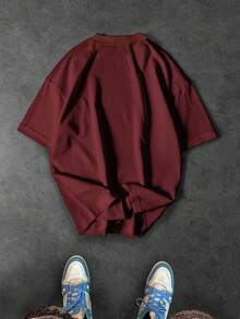 Sport MetroGents Áo thun thể thao cổ tròn tay ngắn in hình tạ cho nam, Bộ áo tập gym mùa hè Áo thể thao nam Áo tập gym Áo tập gym cỡ lớn - Đỏ - Xem 2