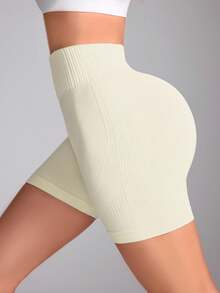 Seamluxe SHEIN Sport 简约纯色高腰无缝运动短裤