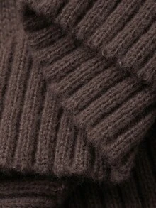 Livesso Pull oversize à col roulé avec motif Fair Isle pour femmes