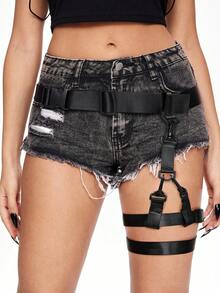 Black Double Circle Leggings Belt