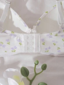 DelicateAllure 印花女士钢圈文胸 3/4 罩杯（印花图案方向随机） - 白色 - 查看 5