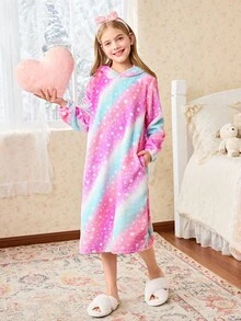 Váy ngủ nhung hình kỳ lân đầy sao cho bé gái - Nhiều màu - Xem 4