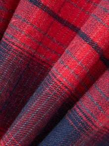 SHEIN Plus Size Casual Plaid Dropped Shoulder Loose Shirt, Autumn - Multicolor - View 6