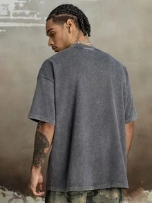 BATMAN X SHEIN Men's Casual Bat Print Round Neck Short Sleeve T-Shirt, Summer