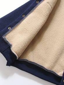 Genkimix Kids Conjunto de 2 peças de roupa para meninos, casaco cardigan forrado de lã combinado com calças de cintura elástica, adequado para eventos formais, escola, feriados, uso diário