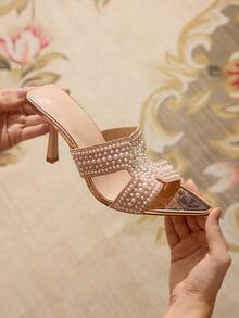CUCCOO TILAWA Women's Fashionable Champagne Color Sexy High Heel Sandals - Champagne - View 8