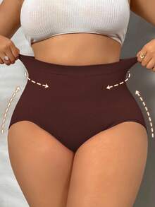 3 chiếc quần lót định hình bụng liền mạch cho nữ cỡ lớn, kiểm soát bụng phẳng, giảm béo, nâng mông, màu trơn, họa tiết hình học, co giãn cao, định hình cơ thể - Nhiều màu - Xem 4