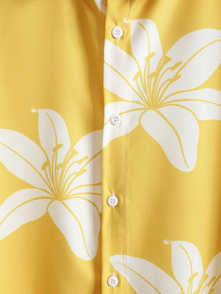 Alderstead Men's Casual Simple Style Short Sleeve Shirt, Suitable For Summer - Yellow - View 6