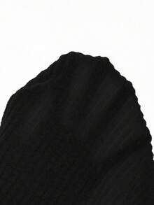 Zielony-D Women's Sweet Lace Trim Long Sleeve T-Shirt, Slim Fit 3-Button Casual Tee Tops For Daily Dates, Work And School - Black - View 8