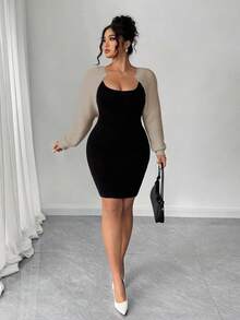 Elenzga 大码短款蓬松优雅甜美薄款开衫 - 卡其色 - 查看 7