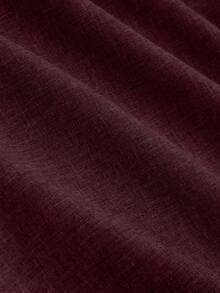 SHEIN Tall Quần âu công sở/đi làm đơn giản, thanh lịch, đa năng, trang trí nút cỡ lớn dành cho nữ - Màu Đỏ Sâu - Xem 5