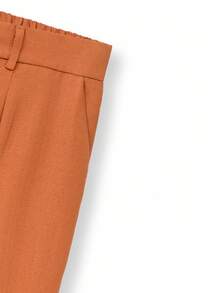 Manfinity Homme 男士系带腰带休闲棕色宽松裤，Old Money，秋季 - 鏽棕色 - 查看 4