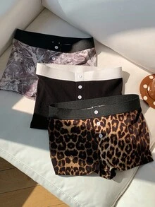 Comfortcana Quần short thời trang nữ màu tương phản có nút đàn hồi thoáng khí thoải mái - Nhiều màu - Xem 5