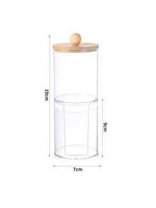 Aufbewahrungsbox für Reinigungsstäbchen aus transparentem Acrylmaterial, geeignet für Aufbewahrung in Kommoden, Badezimmern, auf Schreibtischen usw. - Transparent - Übersicht 2