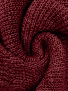 EMERY ROSE Áo len chui đầu cỡ lớn cho nữ có thiết kế thắt eo, dáng chữ A, thanh lịch - Màu Đỏ Sâu - Xem 6