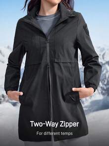 In My Nature 女士户外夹克冬季外套冬季保暖厚保暖夹克，冬季夹克女士休闲户外夹克户外徒步夹克女士休闲夹克，保暖大衣，秋冬夹克，厚夹克保暖，冬季外套女士运动休闲夹克黑色夹克 - 黑色 - 查看 5