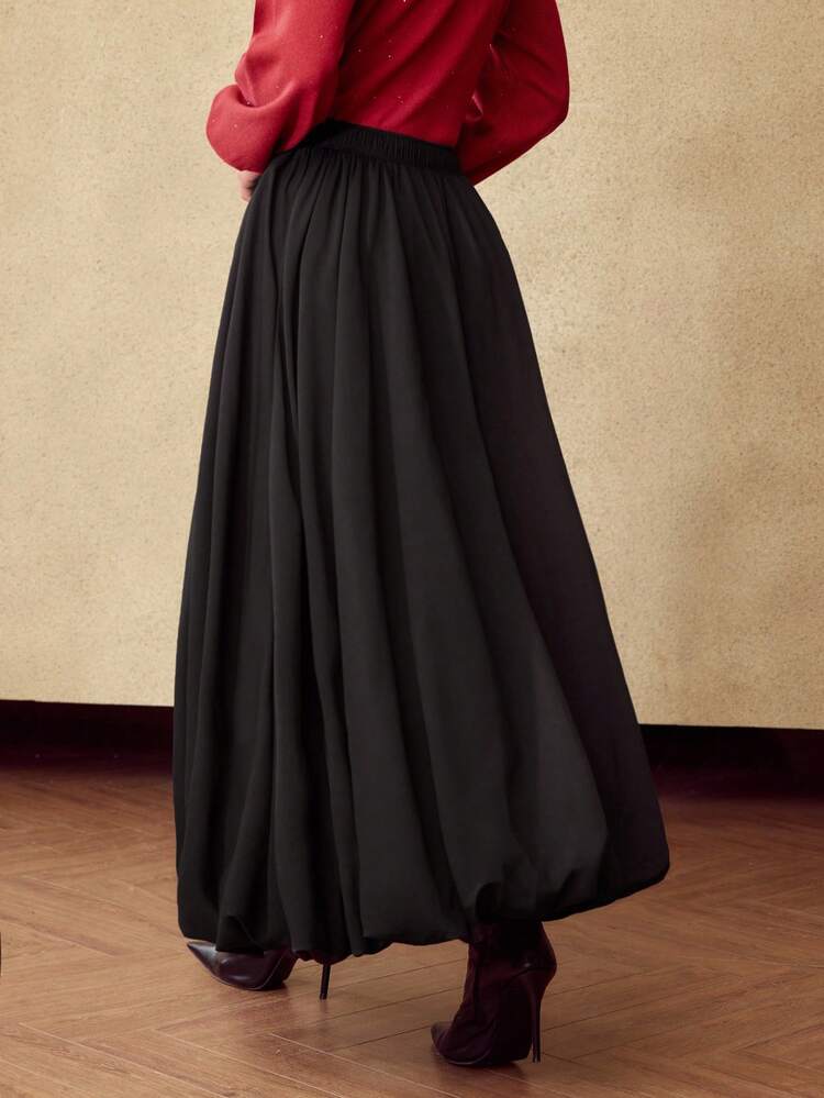 WOMEN'S WOOL-BLEND RAYON FLORAL SKIRT